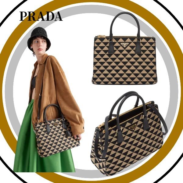 プラダ 偽物 ガレリア ジャカードファブリック ミディアムバッグ 1BA2742FKLF0Y30VDOO